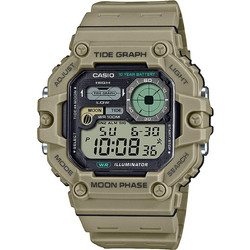 Casio Ψηφιακό Ανδρικό Ρολόι Χρονογράφος με Μπεζ Καουτσούκ Λουράκι WS-1700H-5AVEF
