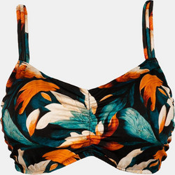 Rock Club Bikini Top Μπουστάκι Floral Κυπαρισσί Πορτοκαλί BP-2373