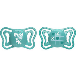Chicco PhysioForma Light Ανατομικές Ορθοδοντικές Πιπίλες Σιλικόνης Νυκτός 16-36m Play With Me Σιέλ 2τμχ
