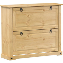 vidaXL Corona Παπουτσοθήκη Μασίφ Ξύλο Πεύκο M99xΠ32xY85cm 4002785