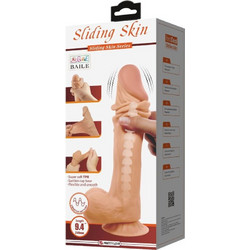 Pretty Love Sliding Skin Vibrator with Suction Cup Ρεαλιστικός Δονητής για Ζευγάρια με Τηλεχειριστήριο 24cm Flesh