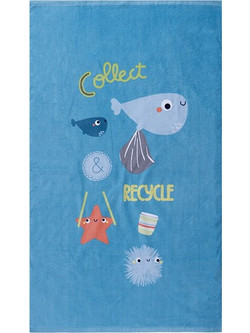 Nef-Nef Collect & Recycle Παιδική Πετσέτα Θαλάσσης Μπλε 70x120cm