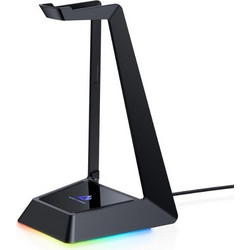 Aukey GH-S8 Επιτραπέζια Βάση Ακουστικών Gaming με RGB & Θύρα USB Black