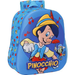 Safta Disney 3D Clasicos Pinochio Σχολική Τσάντα Πλάτης Νηπιαγωγείου Γαλάζια 622463890