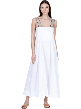 AGGEL Midi Καλοκαιρινό Καθημερινό Φόρεμα Λευκό SS43018KF-1104