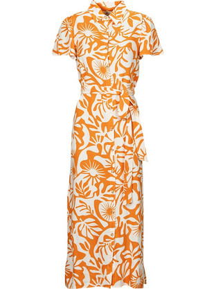 Billabong Sweet Day Midi Καλοκαιρινό Βραδινό Φόρεμα Κρουαζέ Λευκό Πορτοκαλί EBJWD00135-NNE0