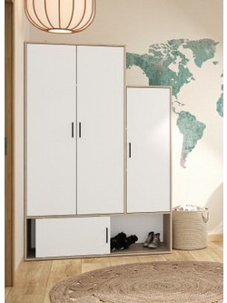 InsideHome Τρίφυλλη Ντουλάπα Ρούχων Λευκή 133x52x195cm 0181.GM97