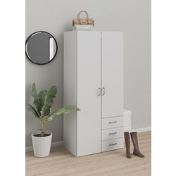 InsideHome Δίφυλλη Ντουλάπα Ρούχων Space Λευκή 77.6x49.5x175.4cm 0181.TV31