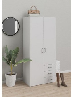 InsideHome Δίφυλλη Ντουλάπα Ρούχων Space Λευκή 77.6x49.5x175.4cm 0181.TV31