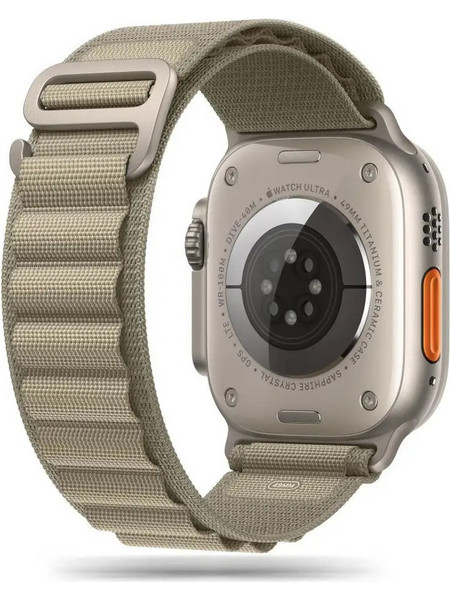 Tech-Protect Nylon Pro Λουράκι Υφασμάτινο Titanium / Olive (Apple Watch 42 / 44 / 45mm)