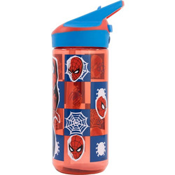 Spiderman Midnight Flyer Παιδικό Παγούρι Πλαστικό με Καλαμάκι Κόκκινο 620ml