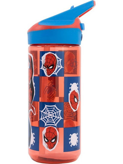 Spiderman Midnight Flyer Παιδικό Παγούρι Πλαστικό με Καλαμάκι Κόκκινο 620ml
