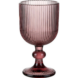 Cryspo Trio Σετ Ποτήρια Νερού Γυάλινα Κολωνάτα Noris Purple Μωβ 350ml 6τμχ 5250253