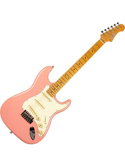 Jet Guitars JS-300 Ηλεκτρική Κιθάρα ST Style με SSS Μαγνήτες και Ταστιέρα Maple Burgundy Pink
