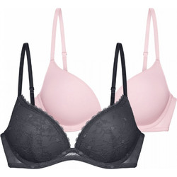 Dorina Radha Σουτιέν Push Up με Μπανέλα Ροζ Ανθρακί FXPG0027LA141-2X0388