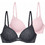 Dorina Radha Σουτιέν Push Up με Μπανέλα Ροζ Ανθρακί FXPG0027LA141-2X0388
