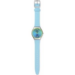 Swatch Skin Irony Γυναικείο Ρολόι με Γαλάζιο Δερμάτινο Λουράκι