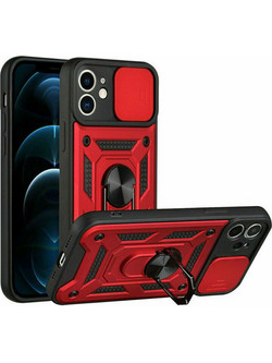 Bodycell Armor Slide Ring Holder Back Cover Red (iPhone 11)