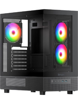 Fazn Rogue Black Gaming Midi Tower Κουτί Υπολογιστή RGB με Πλαϊνό Παράθυρο