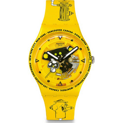 Swatch Γυναικείο Ρολόι με Κίτρινο Καουτσούκ Λουράκι SO29J101