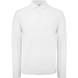 B&C Collection Ανδρική Μπλούζα Polo Μακρυμάνικη Λευκή PUI12