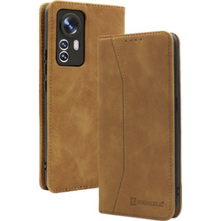 Bodycell Pu Leather Book Brown (Xiaomi 12 Pro)
