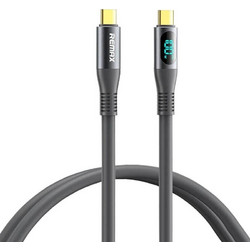 Remax RC-C032 LED USB-C to USB-C 100W 1.2m Grey 6954851204459