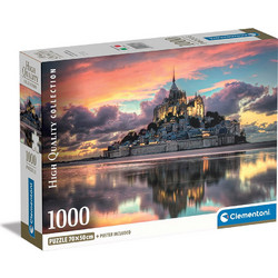 Puzzle Clementoni Compact Box High Quality Collection Le Magnifique Mont Saint-Michael 1000 Κομμάτια