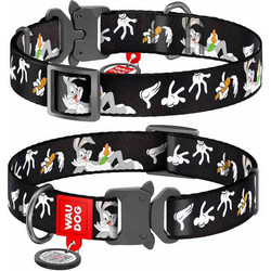 Waudog Looney Tunes Bugs Bunny Metal Κολάρο Σκύλου Μαύρο 2x24-40cm