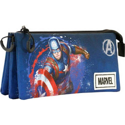 Karactermania Marvel Captain America Κασετίνα με 3 Θήκες Μπλε 44579527