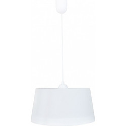 Heronia Lighting Drum 1/L Κρεμαστό Φωτιστικό Οροφής Μονόφωτο E27 Λευκό 35-0078