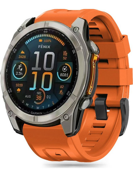 Tech-Protect Silicone Λουράκι Σιλικόνης Orange (Garmin Fenix 5 / 6 / 6 Pro / 7 / 8 / Ε 47mm)