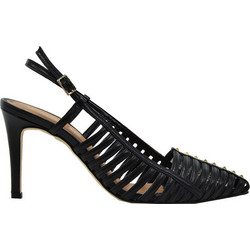 Toutounis Γόβες Slingback Δερμάτινες με Τακούνι Στιλέτο Μαύρες 51902