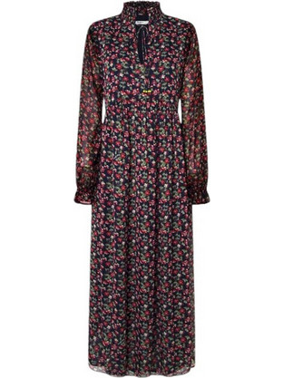 Pepe Jeans Midi Βραδινό Φόρεμα Floral Πολυεστέρας Μαύρο PL953602-594
