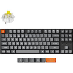 Keychron K8 Max QMK Ασύρματο Μηχανικό Gaming Πληκτρολόγιο TenKeyLess με Keychron Super Banana Διακόπτες RGB Grey