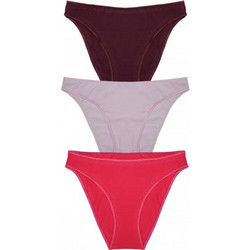 Helios Βαμβακερά Ψηλόμεσα Γυναικεία Slip Φούξια 3Pack 83720