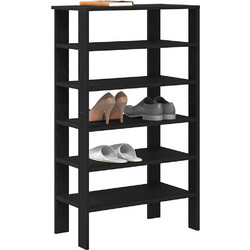 vidaXL Παπουτσοθήκη Ξύλινη Μαύρη M32xΠ61xY105cm 859861