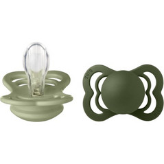 BIBS Supreme Symmetrical Ορθοδοντικές Πιπίλες Σιλικόνης 0m+ Sage Hunter Green 2τμχ