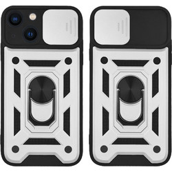Sonique Ring Armor CamPro Back Cover Silver (iPhone 13)