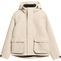 Superdry Γυναικείο Μπουφάν Χειμωνιάτικο Softshell Μακρύ Αδιάβροχο Εκρού W5011742A-7MO