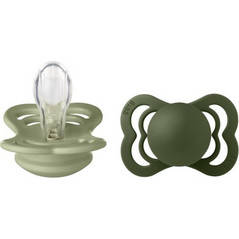 BIBS Supreme Ορθοδοντικές Πιπίλες Σιλικόνης 0m+ Sage Hunter Green 2τμχ