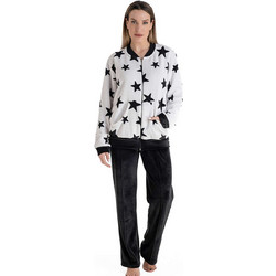 Rachel Σετ Γυναικείες Πιτζάμες Χειμωνιάτικες Fleece Λευκές Μαύρες 13363