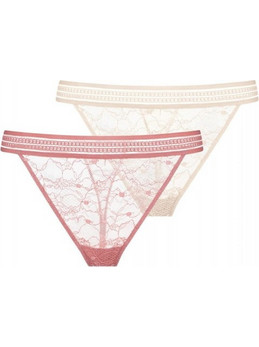 Dorina Anika Γυναικείο Sexy String με Δαντέλα Μπεζ Ροζ FXST0008LA141-2X0357