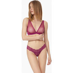 Ava Γυναικείο String με Δαντέλα Μπορντό 90-80859