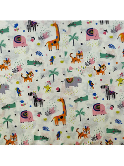 Dimcol Zoo 556 Πάνα Αγκαλιάς Χασέ Πολύχρωμη 80x80cm