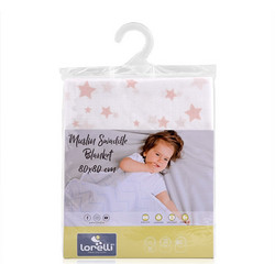 Lorelli Stars Πάνα Αγκαλιάς από Μουσελίνα Λευκή 80x80cm