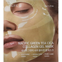 Nacific Green Tea Cica Collagen Sheet Μάσκα Προσώπου για Ενυδάτωση με Πράσινο Τσάι 35gr