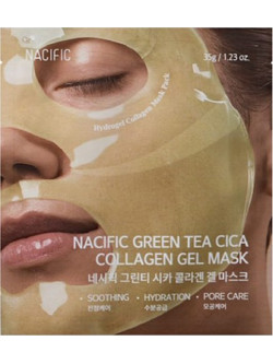 Nacific Green Tea Cica Collagen Sheet Μάσκα Προσώπου για Ενυδάτωση με Πράσινο Τσάι 35gr