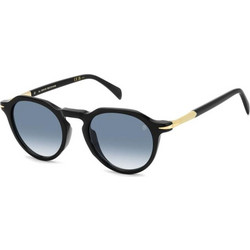 David Beckham DB1171-2M208 Ανδρικά Γυαλιά Ηλίου Στρογγυλά Κοκάλινα Μαύρα με Μπλε Degradee Φακό