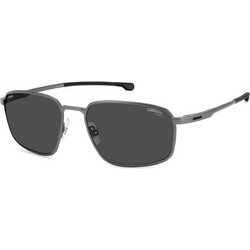 Carrera CA052S R80IR Ανδρικά Γυαλιά Ηλίου Τετράγωνα Μεταλλικά Ασημί με Μαύρο Φακό